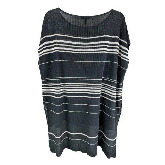 EILEEN FISHER Fine Organic Linen Knit Top Graphite Sz M Org $228 - Picture 6 of 6